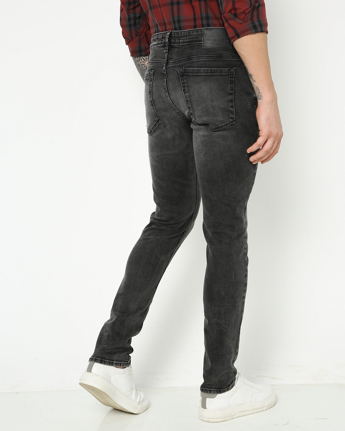 Men Slim Mid Rise Black Jeans