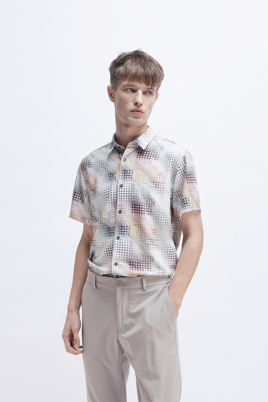 ABSTRACT PRINTED HALF SLEEVES SHIRT