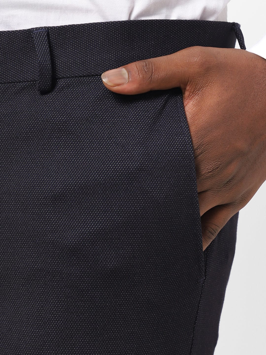 Black Knitted Stretch Men's Trouser