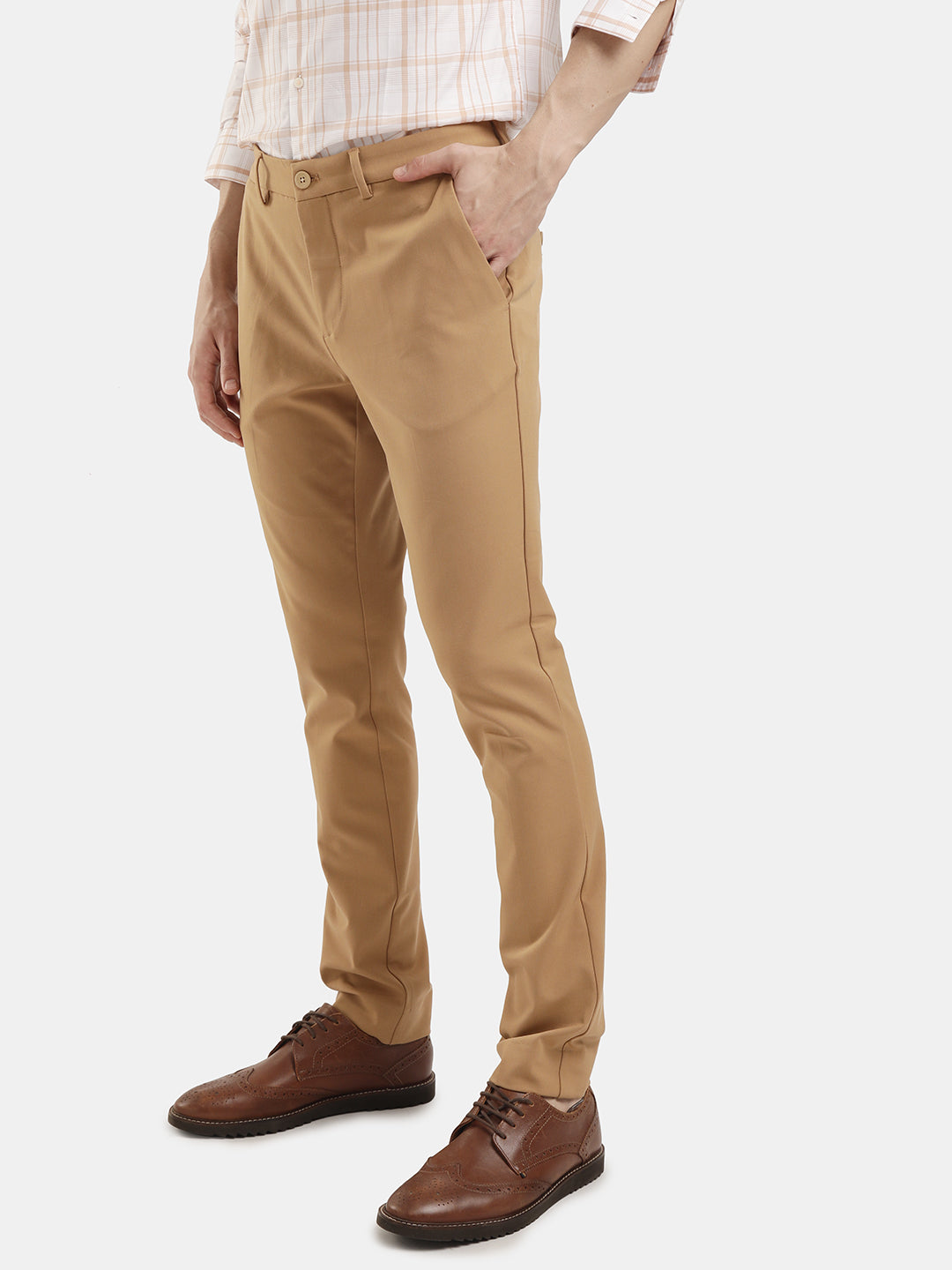 COTTON STRETCH PLAIN TROUSER