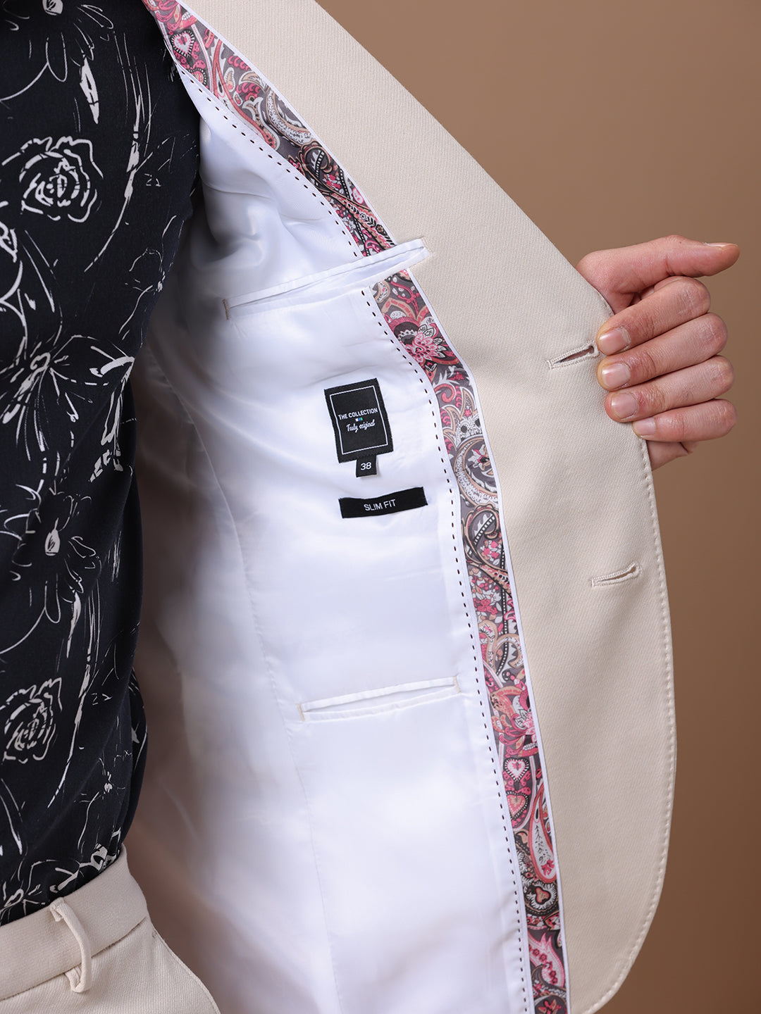 Men's Slim Fit Single Breasted Lt.  Beige Formal Blazer