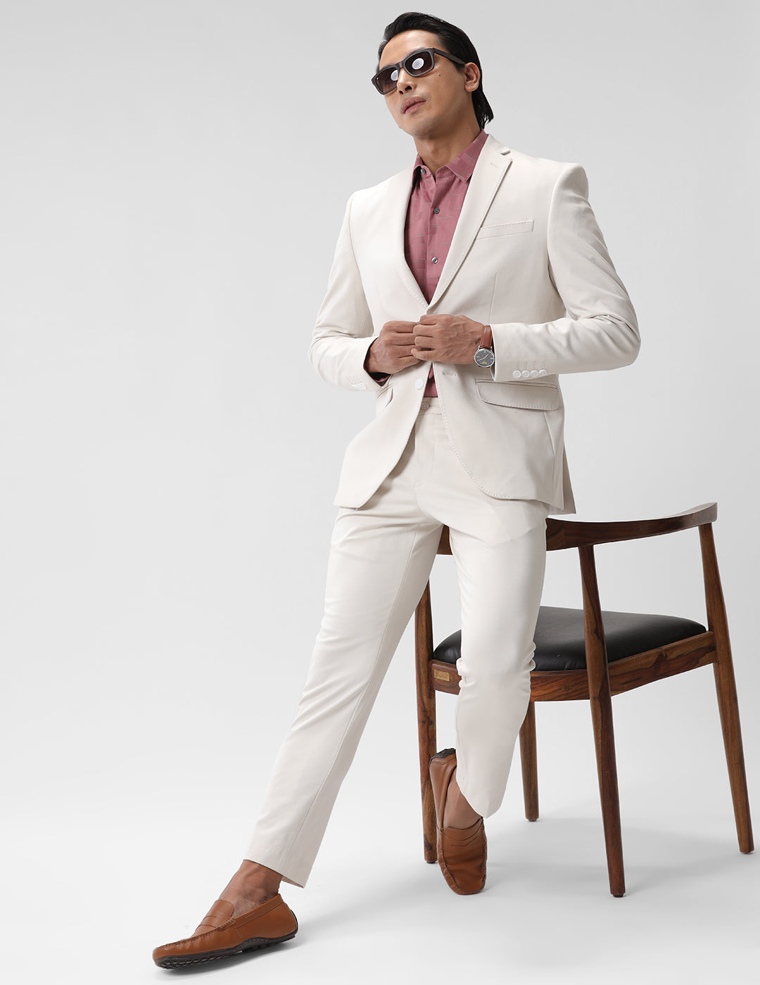 Men's Slim Fit Single Breasted White Formal Blazer