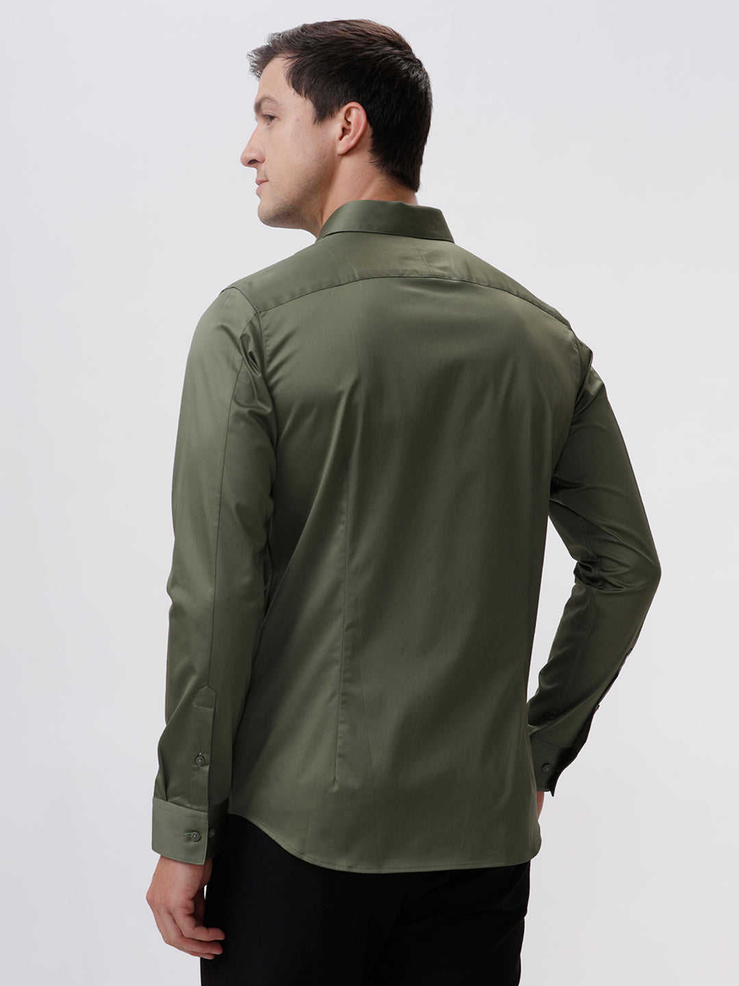 Deep Lichen Green Cotton Solid Shirt