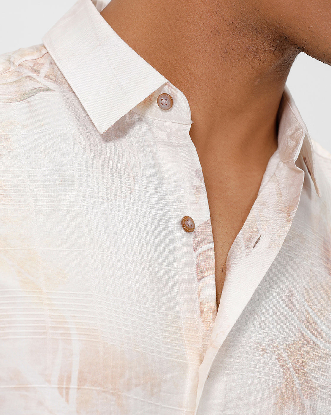 Yellow Leaf Print Shirt