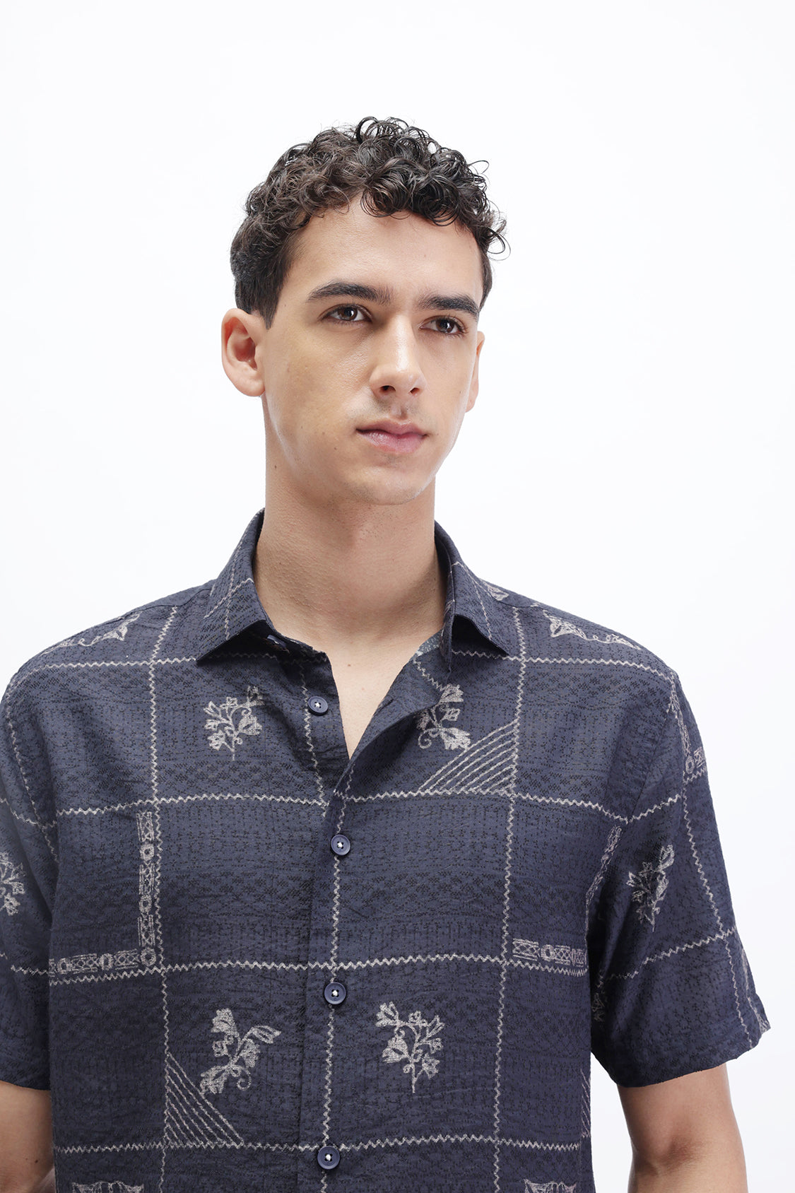ABSTRACT CHECKED SLIM FIT SHIRT