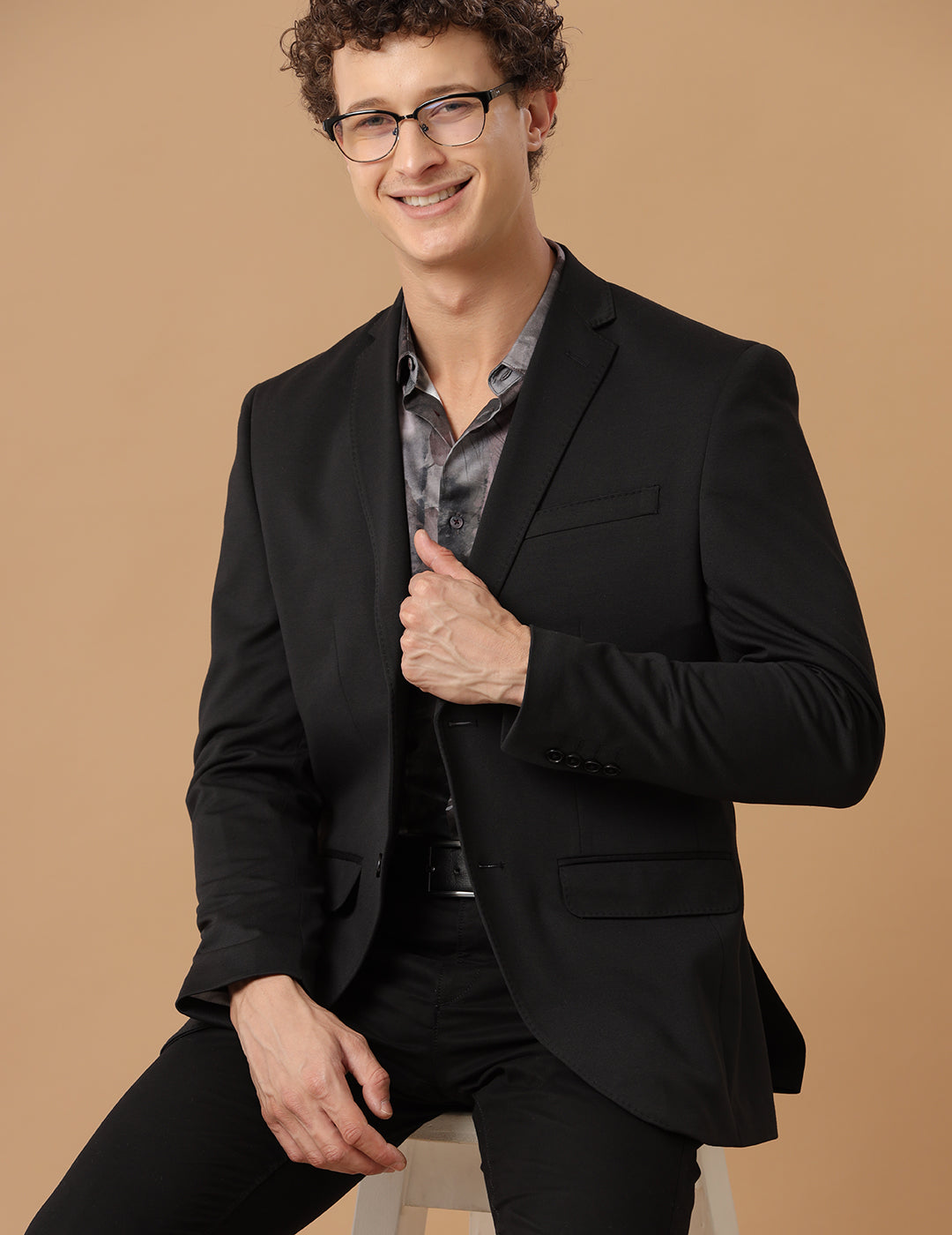 Men's Slim Fit Single Breasted Black Formal Blazer