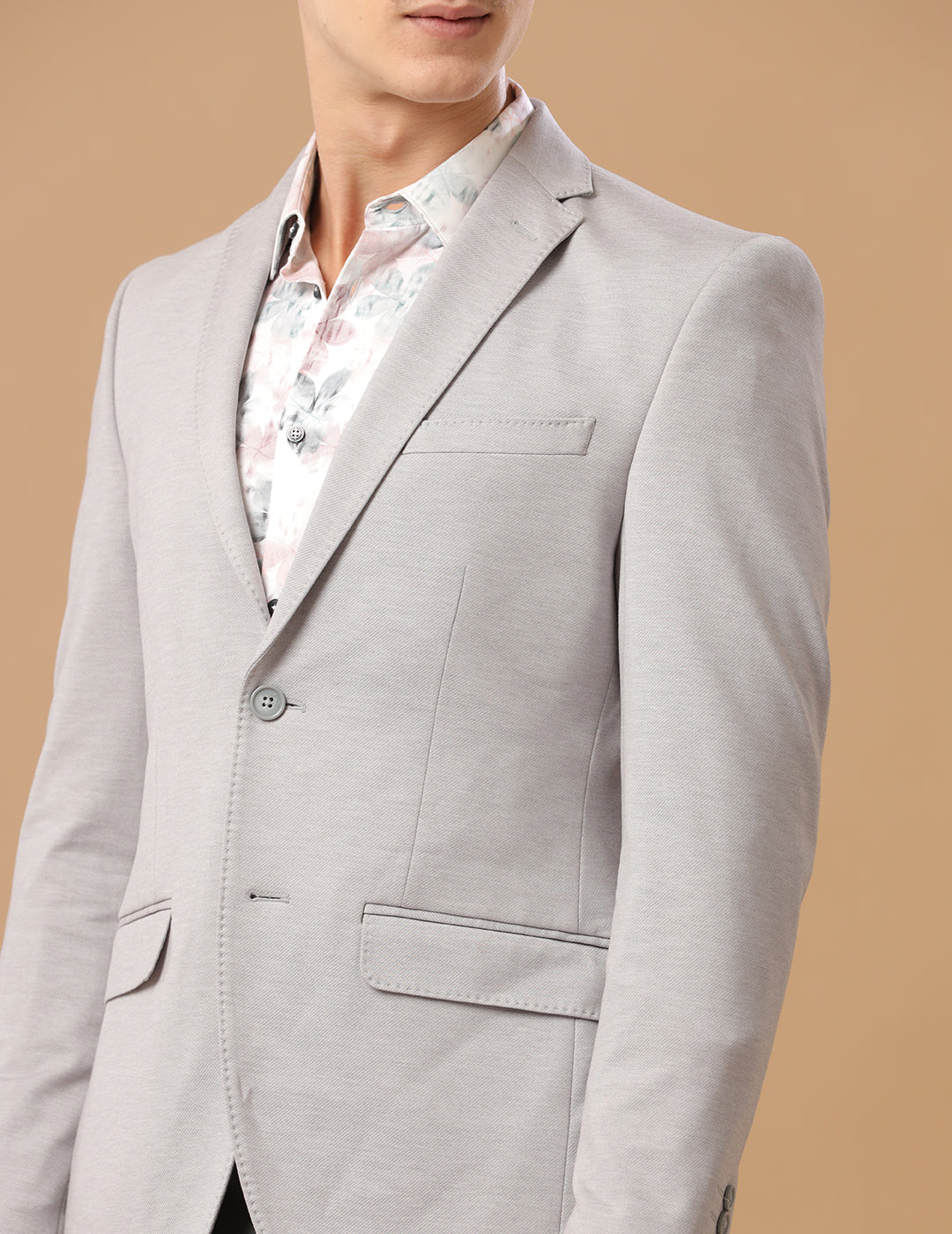 Men's Slim Fit Single Breasted Grey Formal Blazer