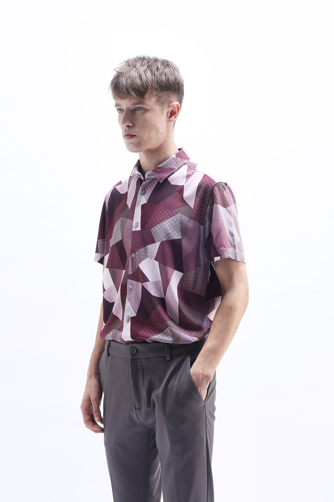 ABSTRACT PRINTED HALF SLEEVES SHIRT