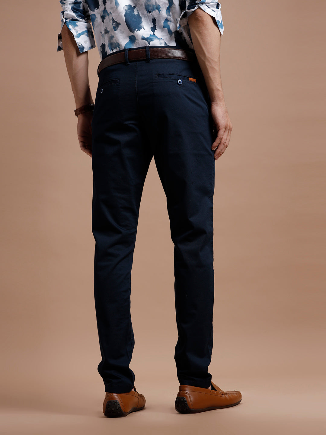 Navy  Smart Casual Cotton Trouser